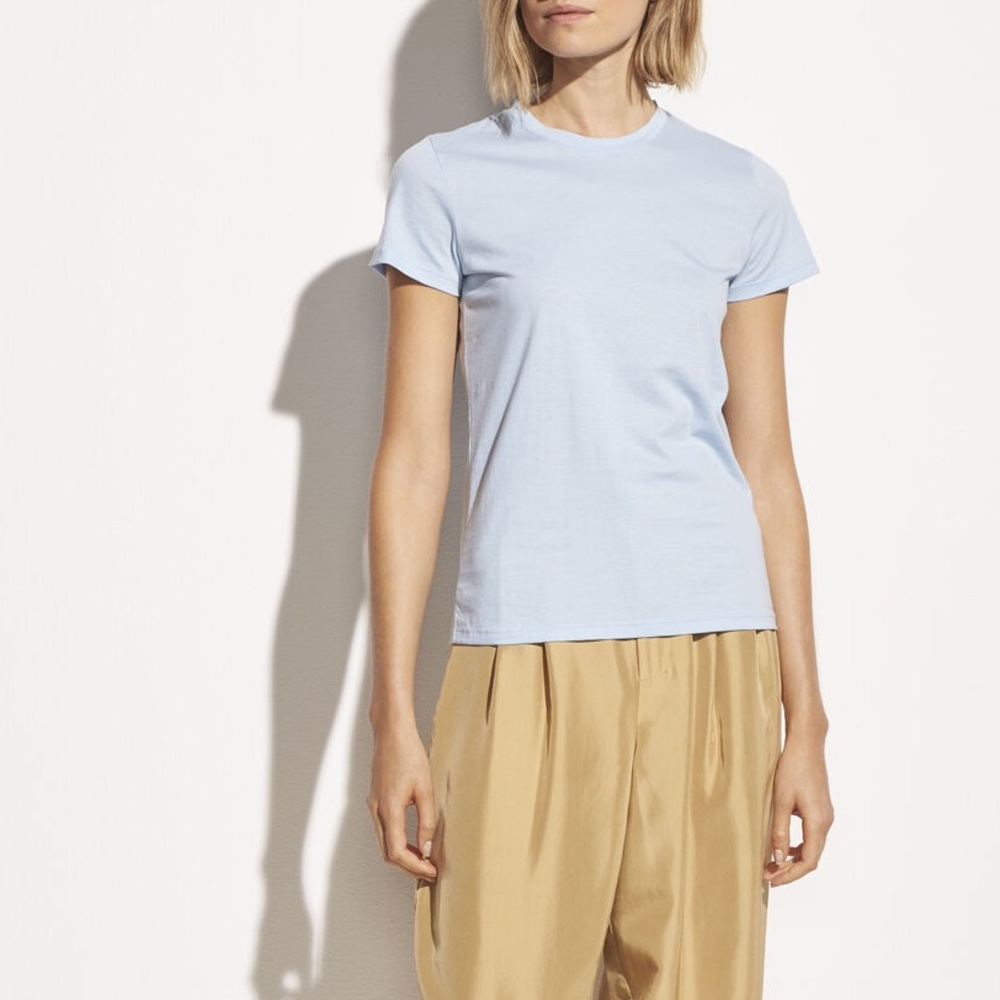 Vince essential heather blue Pima cotton Tee shirt - Picture 1 of 6